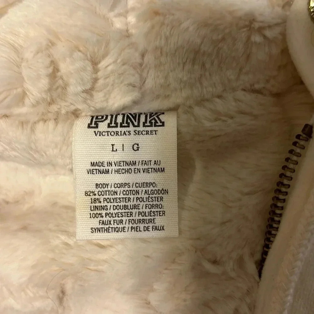 Victorias Secret Pink Fur Lined Hoodie - Picture 6 of 6
